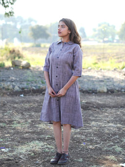 JITI - Grey Printed Shirt Dress