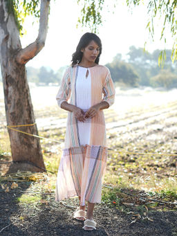 JITI - Wrinkled Tiered Dress with Slip (Set of 2)