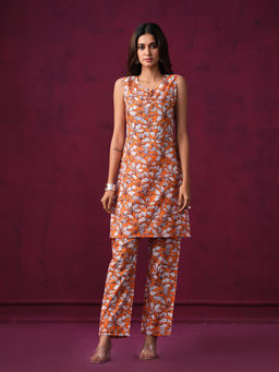 Anubhutee - Womens Pink Casual Printed Co-ords (Set of 2)