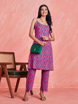 Anubhutee - Womens pink Casual Printed Kurta with Pant (Set of 2)
