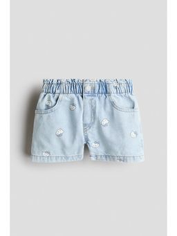 H&M - Girls Blue Loose Fit Denim Shorts