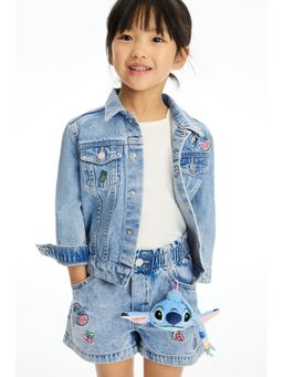 H&M - Girls Blue Loose Fit Denim Shorts