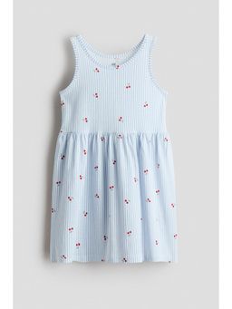 H&M - Girls Blue Patterned Cotton Dress