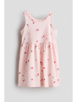 H&M - Girls Pink Patterned Cotton Dress