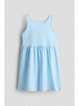 H&M - Girls Blue Patterned Cotton Dress