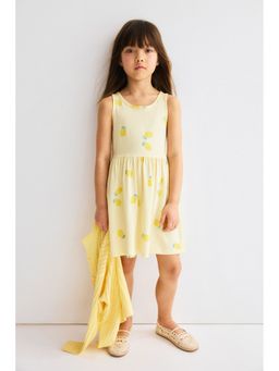 H&M - Girls Yellow Patterned Cotton Dress