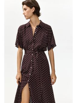 H&M - Women Brown Tie-Belt Shirt Dress