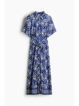 H&M - Women Blue Tie-Belt Shirt Dress