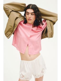 H&M - Women Pink Linen-Blend Blouse