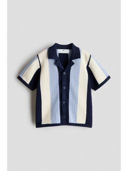 H&M - Boys Blue Fine-Knit Resort Shirt