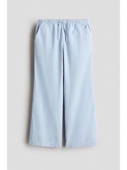 H&M - Girls Blue Linen-Blend Trousers