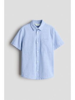 H&M - Boys Blue Linen-Blend Shirt