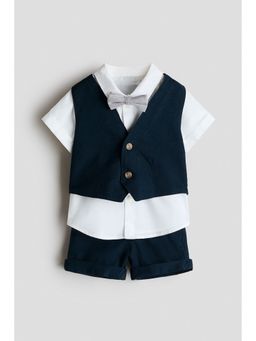 H&M - Boys Blue 4-Piece Linen-Blend Dressy Set