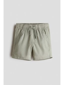 H&M - Boys Green Linen-Blend Shorts