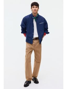 H&M - Men Blue Loose Fit Oxford Shirt