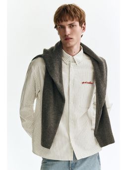 H&M - Men White Loose Fit Oxford Shirt