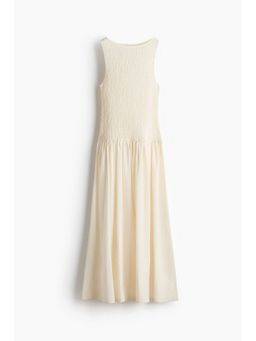 H&M - Women White Smocked Seersucker Dress
