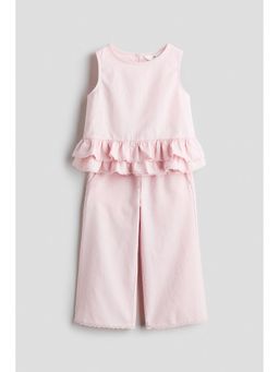 H&M - Girls Pink 2-Piece Linen-Blend Top and Pant