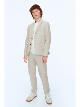 H&M - Boys Beige Linen-Blend Blazer and Pant