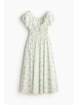 H&M - Women White Smocked-Waist Dress