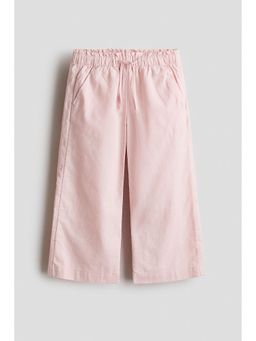 H&M - Girls Pink Linen-Blend Drawstring Trousers