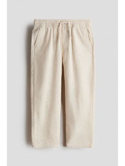 H&M - Boys Beige Linen-Blend Trousers