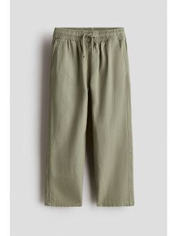 H&M - Boys Green Linen-Blend Trousers