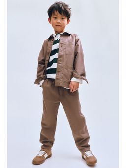 H&M - Boys Brown Linen-Blend Trousers