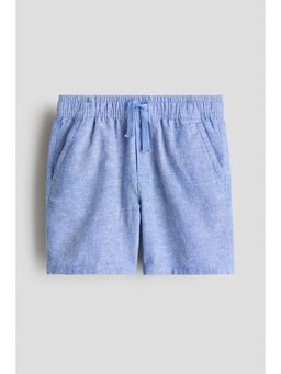 H&M - Boys Blue Linen-Blend Drawstring Shorts