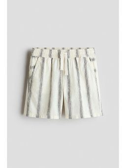 H&M - Boys White Linen-Blend Drawstring Shorts