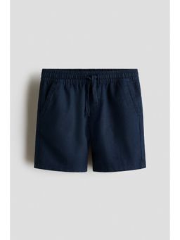 H&M - Boys Blue Linen-Blend Drawstring Shorts