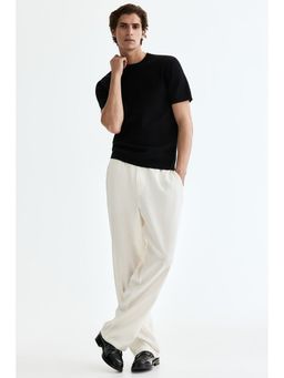H&M - Men White Relaxed Fit Linen-Blend Trousers