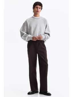 H&M - Men Brown Relaxed Fit Cotton And Lyocell Tailored Trousers