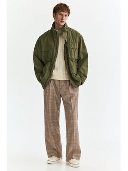 H&M - Men Beige Loose Fit Tailored Trousers