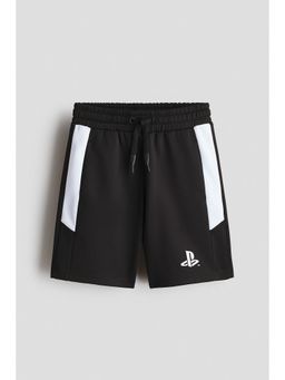 H&M - Boys Black Printed Sweatshorts
