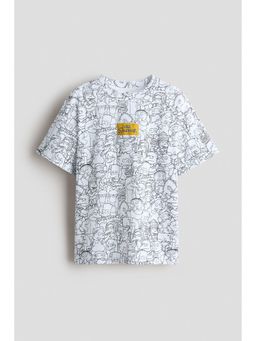 H&M - Boys White Printed T-Shirt