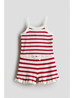 H&M - Girls White 2-Piece Rib-Knit Set