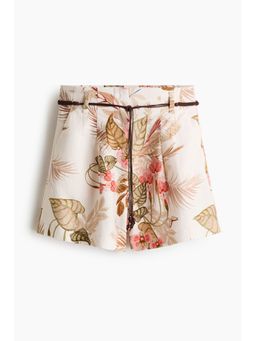 H&M - Women Multi-Color Linen-Blend Shorts