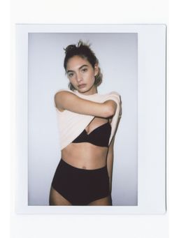 H&M - Women Beige Fine-Knit Turtleneck Top