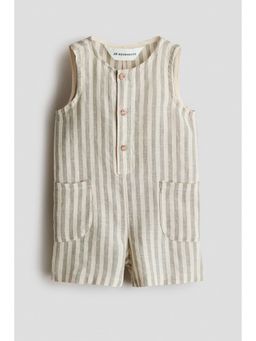 H&M - Unisex Beige Linen Romper Suit