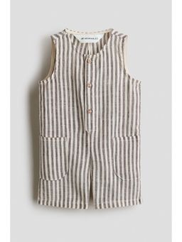 H&M - Unisex Brown Linen Romper Suit