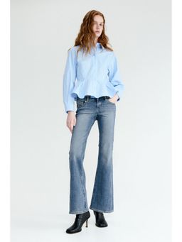 H&M - Women Blue Flared Low Waist Jeans