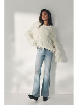 H&M - Women Blue Flared Low Waist Jeans