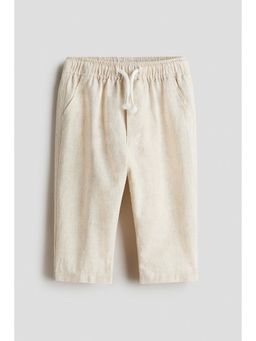 H&M - Boys Beige Linen-Blend Trousers
