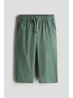 H&M - Boys Green Linen-Blend Trousers
