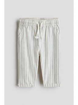 H&M - Boys Beige Linen-Blend Trousers