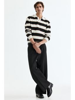 H&M - Men Black Loose Fit Tailored Trousers