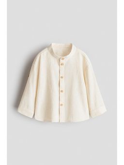 H&M - Boys White Linen-Blend Grandad Shirt