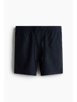 H&M - Men Blue Relaxed Fit Linen-Blend Shorts