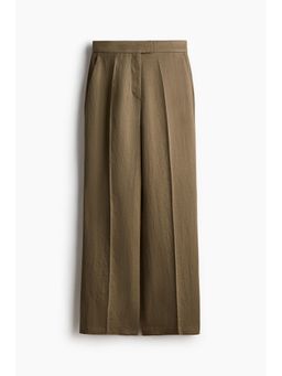 H&M - Women Green Bootcut Tailored Trousers